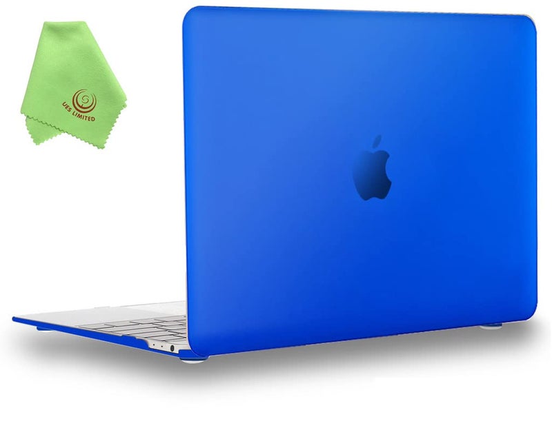 UESWILL Smooth Soft Touch Matte Hard Shell Case Cover Compatible with MacBook 12 inch with Retina Display (Model: A1534) + Microfibre Cleaning Cloth, Royal Blue - Image 1